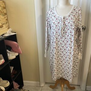 Oscar de la Renta Floral Print Long Sleeve Gown